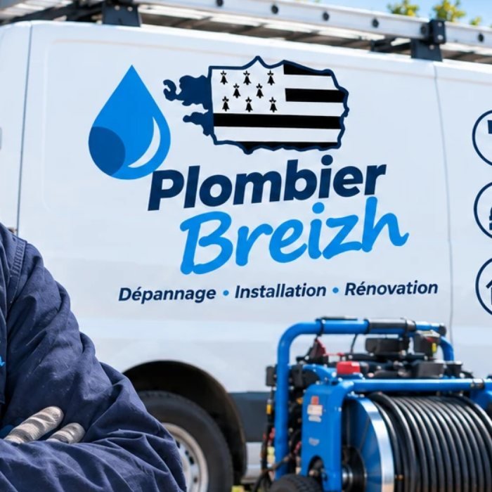 Camion Plombier Breizh équipé pour l’intervention